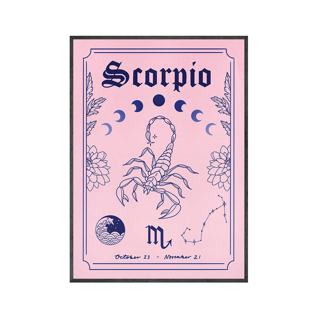 This Pink Bohemian Astrology Canvas Wall Art Print is a high-quality canvas print. The mid-century modern decor is environmental protection ink, waterproof, UV resistant, not easy to fade. Comes in a variety of zodiac signs and sizes.  Neometacosmic.com