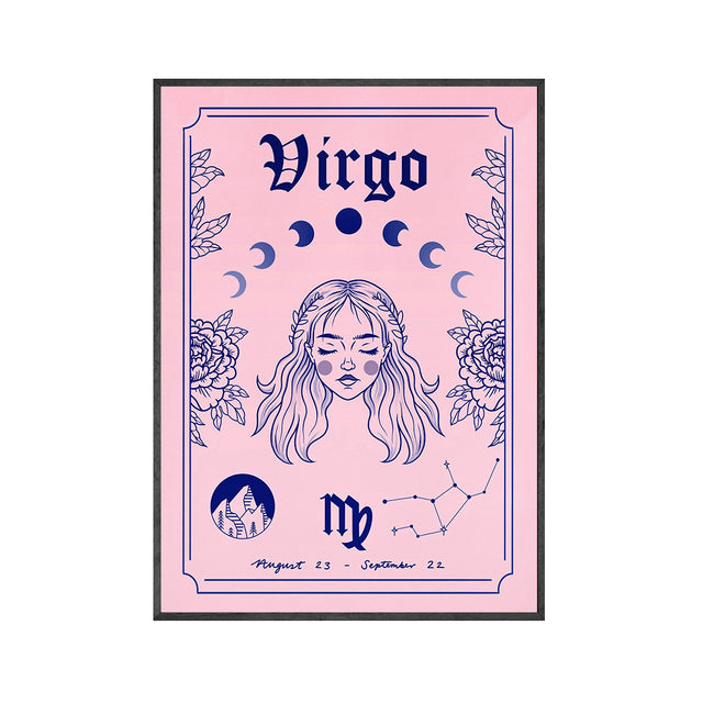 This Pink Bohemian Astrology Canvas Wall Art Print is a high-quality canvas print. The mid-century modern decor uses environmental protection ink, waterproof, UV resistant, not easy to fade. Comes in a variety of zodiac signs and sizes. Frame is NOT included. Neometacosmic.com